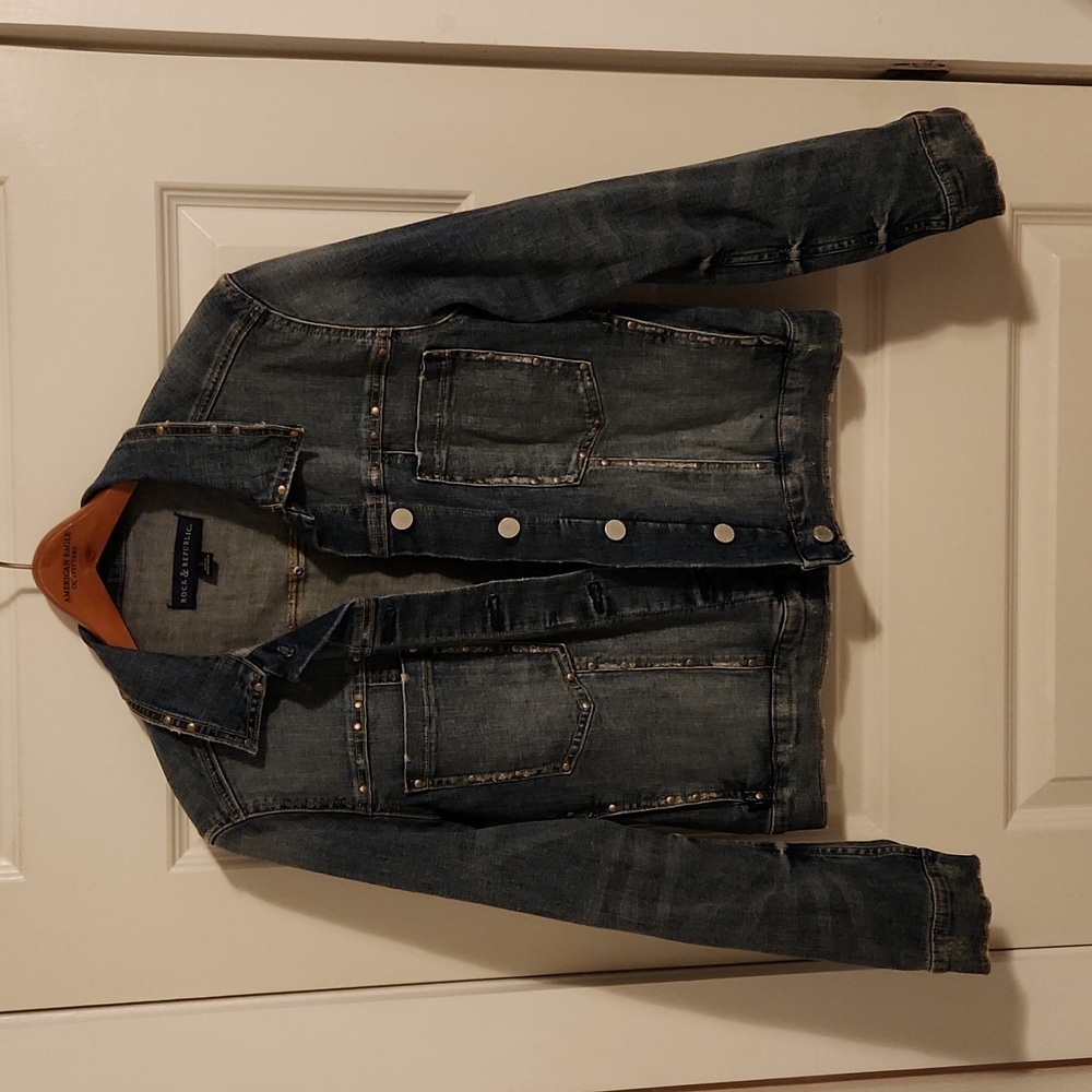 Distressed Rock & Republic denim jacket